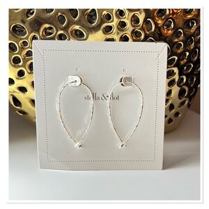STELLA & DOT Hammered Silver Hoop Earrings